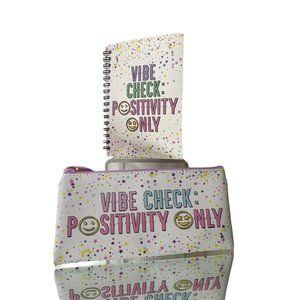 Vibe Check Positivity Only Zipper Pouch w/Mini Spiral Notebook